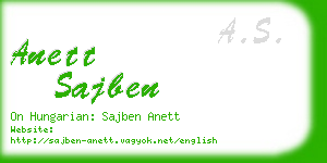 anett sajben business card